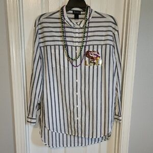 Women's Striped Button Down Shirt